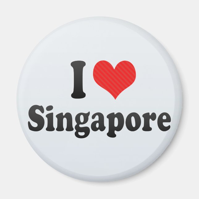 I Kärlek Singapore Magnet (Framsidan)