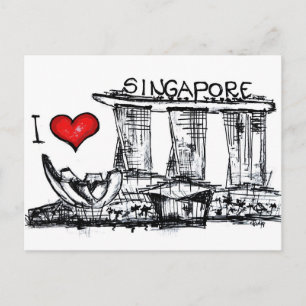 I kärlek Singapore Vykort
