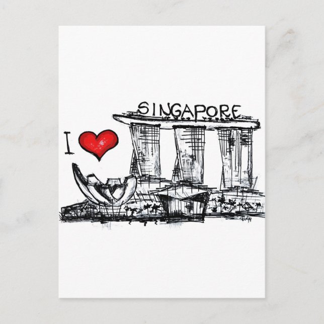 I kärlek Singapore Vykort (Framsida)