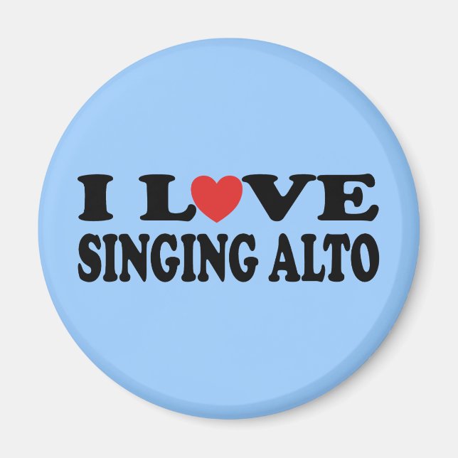 I Kärlek Singing Alto Music Gift Magnet (Framsidan)