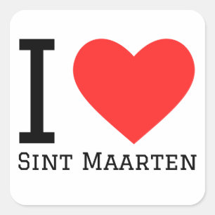 I kärlek sint marton fyrkantigt klistermärke