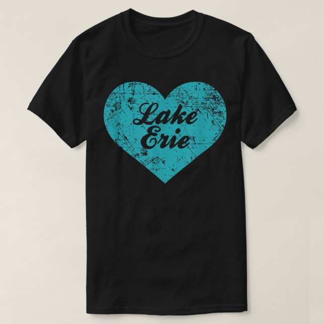 I Kärlek Sjö Erie, New York Camping Gift T Shirt (Design framsida)
