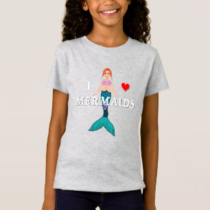 I Kärlek Sjöjungfruars Design - Girls Bra Jersey T Shirt