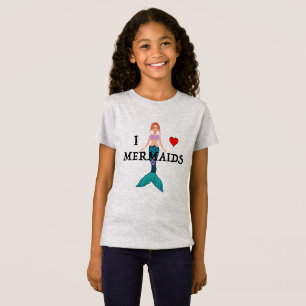 I Kärlek Sjöjungfruars Design - Girls Bra Jersey T Shirt