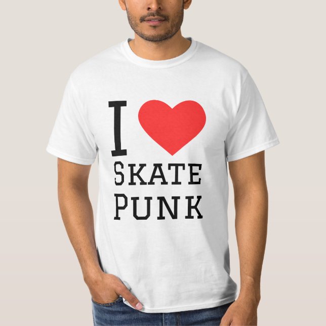 I kärlek skate punk2-dekal t shirt (Framsida)