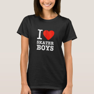 I Kärlek Skater Boys Red Heart Skateboard Girls Wo T Shirt