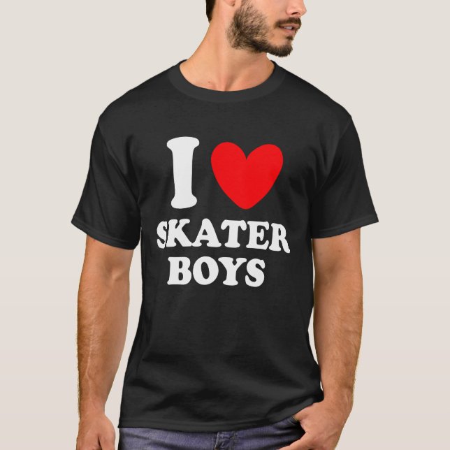 i kärlek skater-pojkar t shirt (Framsida)