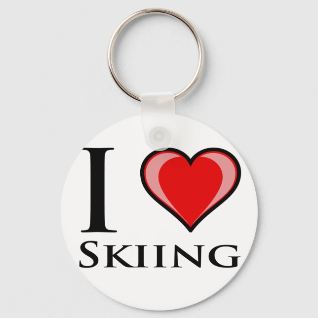 I Kärlek Skiing Nyckelring (Framsida)