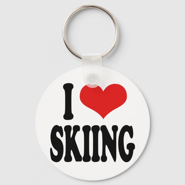 I Kärlek Skiing Nyckelring (Framsida)
