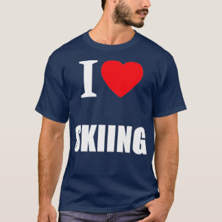 I Kärlek Skiing Skiers och Fläkt på Winter Sports T Shirt