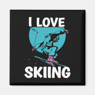 I Kärlek Skiing Skiers Skier Ski Winter Sports Magnet