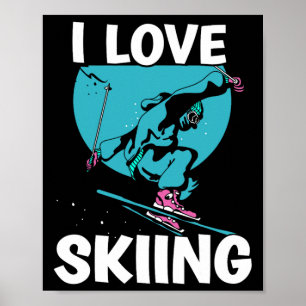 I Kärlek Skiing Skiers Skier Ski Winter Sports Poster