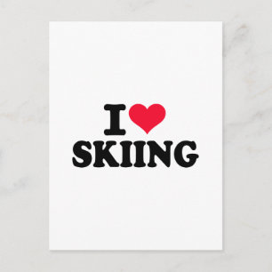 I kärlek Skiing Vykort