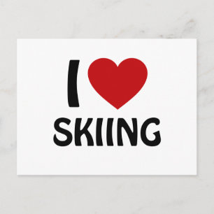 I kärlek SKIING Vykort