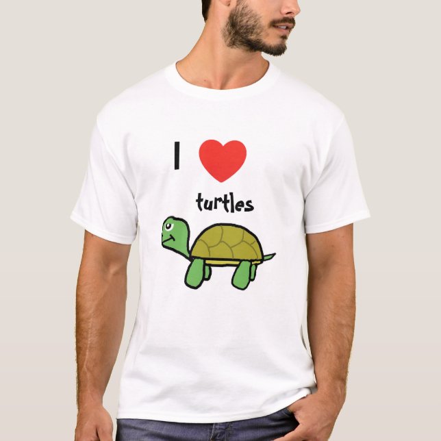 I kärlek sköldpaddor t shirt (Framsida)