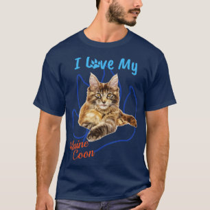 I Kärlek Skriv ut mitt maine Coon Best Cat Lover P T Shirt