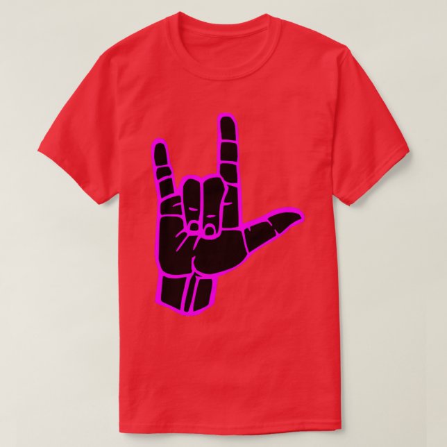 I KÄRLEK skriver du på svart, vitt konturskylt T Shirt (Design framsida)