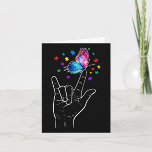 I Kärlek skriver du språk Butterfly Autism Awa Kort