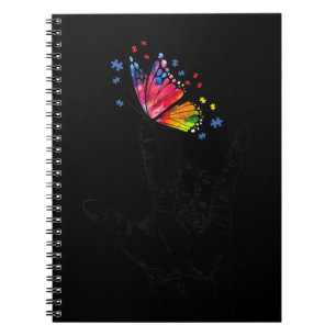 I Kärlek skriver du språk Butterfly Puzzle Paj Anteckningsbok