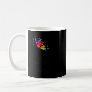 I Kärlek skriver du språk Butterfly Puzzle Paj Kaffemugg