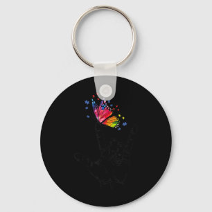 I Kärlek skriver du språk Butterfly Puzzle Paj Nyckelring