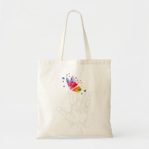 I Kärlek skriver du språk Butterfly Puzzle Paj Tygkasse