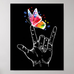 I Kärlek skriver du under "Butterfly Autism" Poster