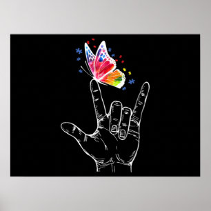 I Kärlek skriver du under "Butterfly Autism" Poster