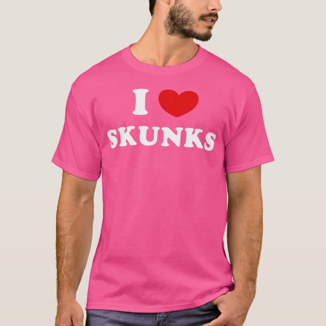 I Kärlek Skunks I Heart Skunks T Shirt (Framsida)
