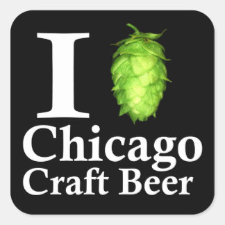 I kärlek (skutt) Chicago Craft Beer Fyrkantigt Klistermärke