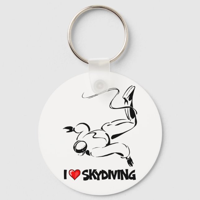 I Kärlek Skydiving Nyckelring (Framsida)