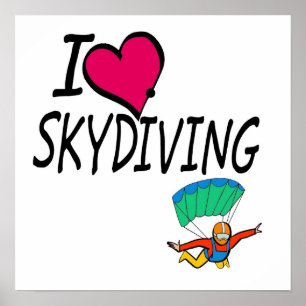 I Kärlek Skydiving Poster