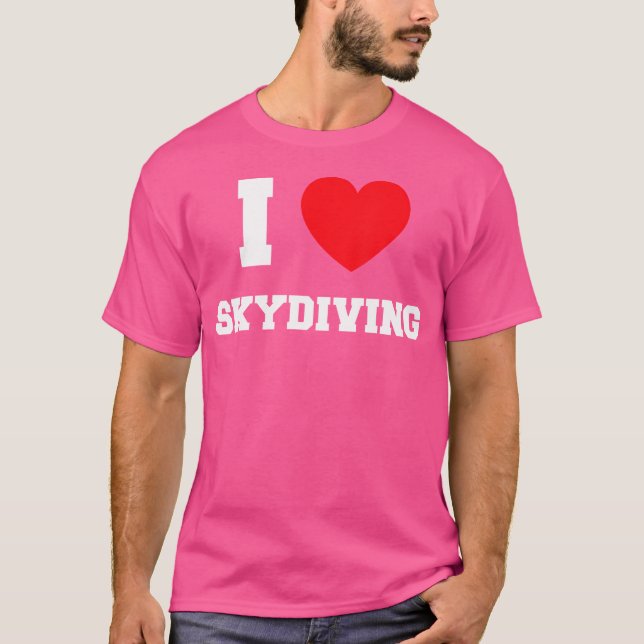 I Kärlek Skydiving T Shirt (Framsida)