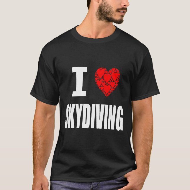 I Kärlek Skydiving T Shirt (Framsida)