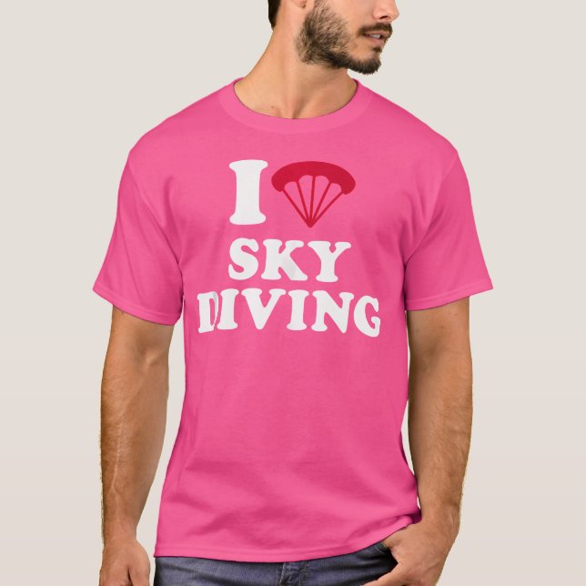 I Kärlek Skydiving T Shirt (Framsida)