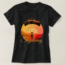 I kärlek skydyving retro fallskärm skydiving t shirt