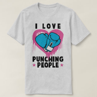 I Kärlek Slår People Boxing Funny Humor Tee