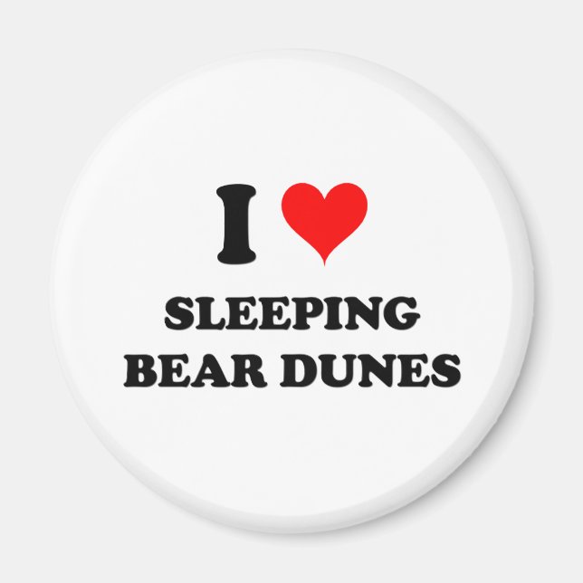 I Kärlek Sleeping Bear Dunes Michigan Magnet (Framsidan)