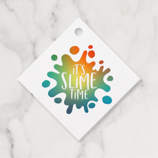 I kärlek slime rainbow gooey slime blome gåvor etiketter (Framsida)