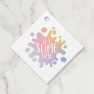 I kärlek slime rainbow gooey slime blome gåvor etiketter