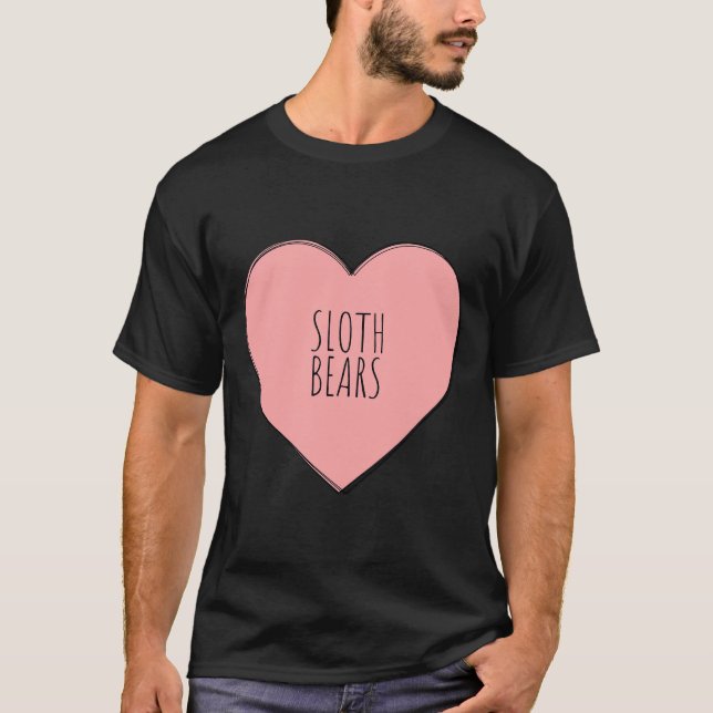 I Kärlek Sloth Bears T Shirt (Framsida)