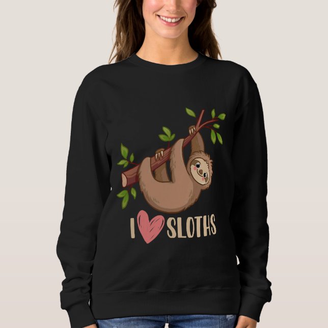 I Kärlek Sloths Funny Cute Sloth T Shirt (Framsida)