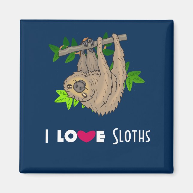 I Kärlek Sloths Magnet (Framsidan)