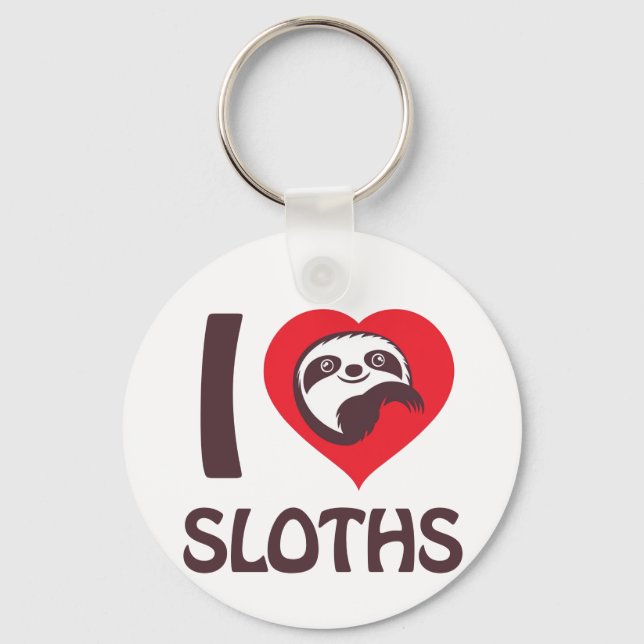 I kärlek Sloths Nyckelring (Framsida)