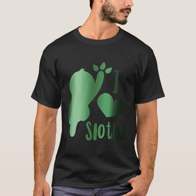 I Kärlek Sloths Rainbows T Shirt (Framsida)