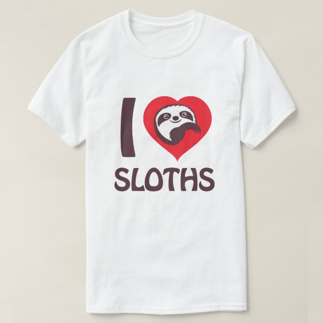 I kärlek Sloths T Shirt (Design framsida)