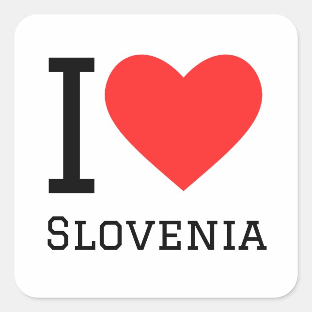 I kärlek slovenia fyrkantigt klistermärke (Framsida)