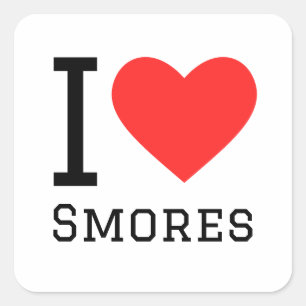 I kärlek smores fyrkantigt klistermärke