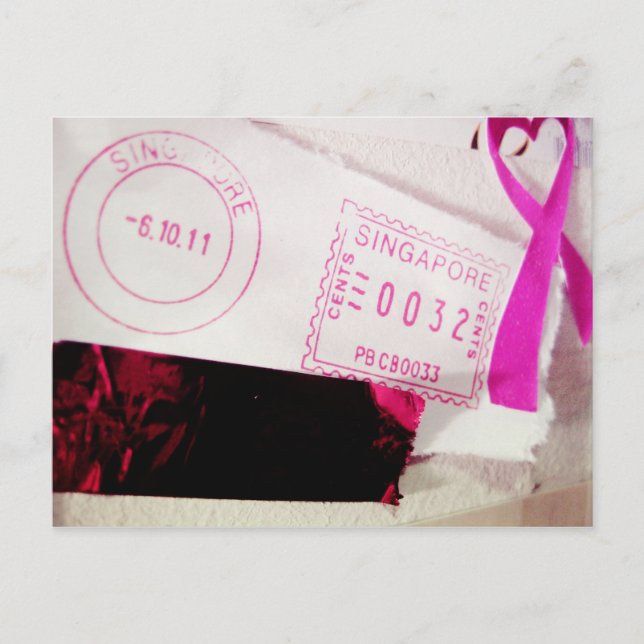 I Kärlek Snailmail - från Singapore till Kärlek Vykort (Framsida)