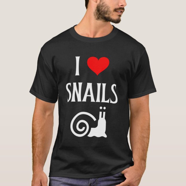 I Kärlek Sniglar I Heart Sniglar Snigel Gastropod  T Shirt (Framsida)
